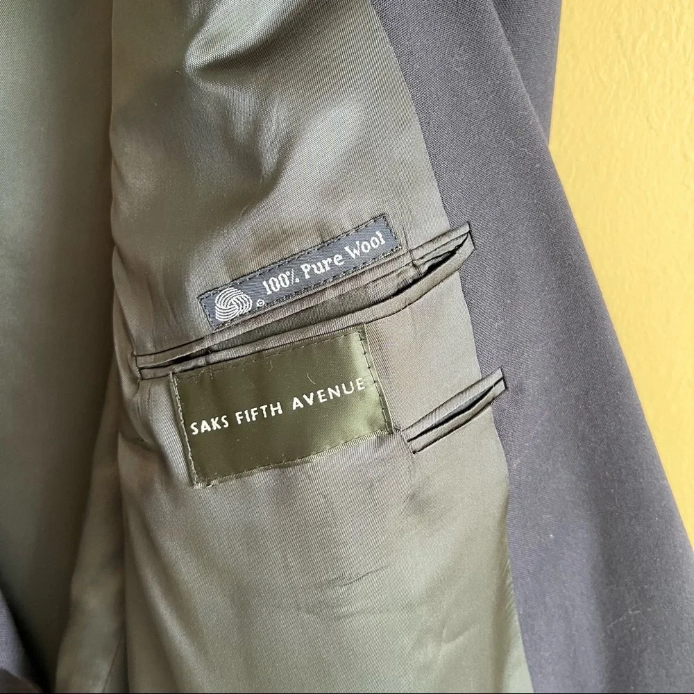 Vintage BURBERRY Men’s Navy Double Breasted Sports Coat Made in USA - Picture 5 of 10